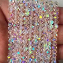 3/4/6/8mm Glass Flat Bead DIY Bracelet Necklace Bead Separated Bead Handmade Jewelry Accessories