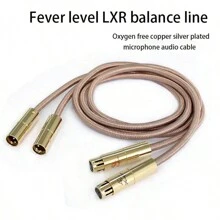 High-End HiFi Pure Copper Plated Silver Cannon XLR Balanced Cable, Male To Female Audiophile Decoder CD Speaker Interconnect Cable - Gold - View 1