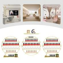 3PCS Wall Mounted Holder Display Stand For Nail Salon Nail Polish Organizer Round Shape Nail Polish Storage Rack - Gold - View 10