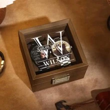 Caja de reloj personalizada de madera para hombres, caja de reloj grabada, estuche de reloj personalizado, organizador de relojes, regalo de aniversario para él, regalo para padrinos, regalo para hombres