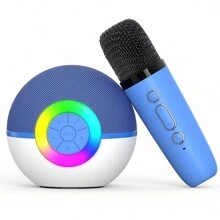 Karaoke Microphone Machine Mini Portable Bluetooth Speaker With 2 Wireless Mics For Christmas Birthday Gifts - Multicolor - View 11