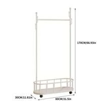 Cream-Colored Standing Clothes Rack, Minimalist High-End Bedroom Hanging Garment Rack, Home Use Coat & Hat Hanger - Multicolor - View 13