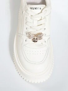 银色金属蜜蜂形鞋带装饰、DIY 吊坠、时尚配饰 - 金色 - 查看 4