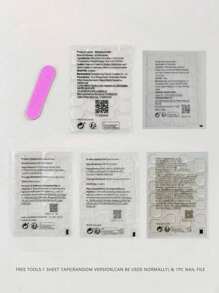 10片棺材形超长手工指甲贴，紫色格子搭配黑色3D蝴蝶结装饰，高端小众设计，适合角色扮演、派对、约会和日常佩戴。可拆卸可重复使用的指甲贴，情人节按压式指甲，美甲用品，美甲 - 彩色 - 查看 8