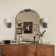 UNHO Vintage Baroque Arched Brass Mirror Metal Frame Antique Wall Mounted Mirror 60,5x91,6cm - 香檳色 - 查看 7