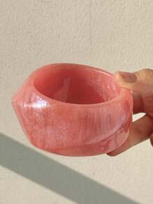 1 pièce Bracelet en résine asymétrique géométrique rose dégradé rêveur et pailleté, convient pour les vacances et pour un port quotidien