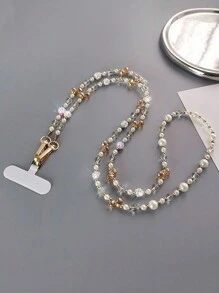 水晶莱茵石球挂绳带 - 斜挎/单肩款式，长度较长，适合户外、旅行、摄影、购物，可与手机兼容，可作为送给母亲、家人、朋友、生日、节日的礼物，手机挂饰，手机链