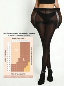 1雙女士素色修身薄透休閒緊,適用於日常