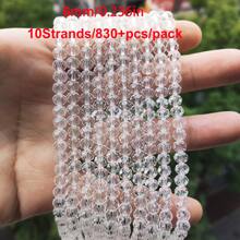Al por mayor 10 hebras / 830+ piezas Cuentas de cristal brillante de 6 mm / Cuentas para vacaciones / Cuentas de cristal de estilo austriaco / Cuentas de cristal facetadas / Cuentas de cristal de forma redonda de colores para pulseras / collares / tobillos / aretes Haciendo joyas / Cuentas sueltas DIY / Cuentas espaciadoras de cristal / Decoración de boda / Decoración del árbol de Navidad / Decoración navideña / Decoración de la habitación