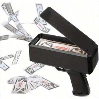 1 قطعة - مسدس نقود لعبة، مسدس رش ورق نقدي مزيف، مسدس نقود محمول لإطلاق أوراق نقدية مزيفة. يناسب الجنسين. طراز للأزواج. أصدقاء، أفضل الأصدقاء، طلاب، عائلة، إخوة. عيد الحب/رأس السنة/هذا الطراز/عيد الفطر. (لا يشمل البطاريات، يجب شراؤها بشكل منفصل، 3 بطاريات AAA)