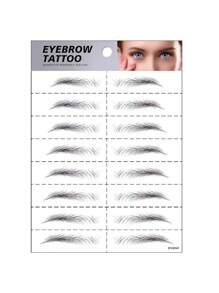 1 件 6D 眉毛纹身贴纸，防水模拟微刀片半永久眉毛纹身