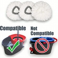 3 Đầu lau nhà thay thế, 3 Gói Đầu lau nhà thay thế xoay tương thích với Hệ thống 1 bình chứa O Cedar Easywring, Sức mạnh làm sạch tuyệt vời, Sợi nhỏ, Trợ thủ làm việc nhà, Có thể giặt bằng máy, Dễ thay thế, Màu trắng - Nhiều màu - Xem 2