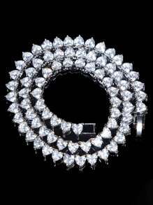 Iced Out Bling Valentine's Day Gift For Women Jewelry Heart-Shaped Copper Inset Zirconia CZ Tennis Choker Necklace For Women Fashion Jewelry Gifts For Everyday Wear - Love Necklace - View 13