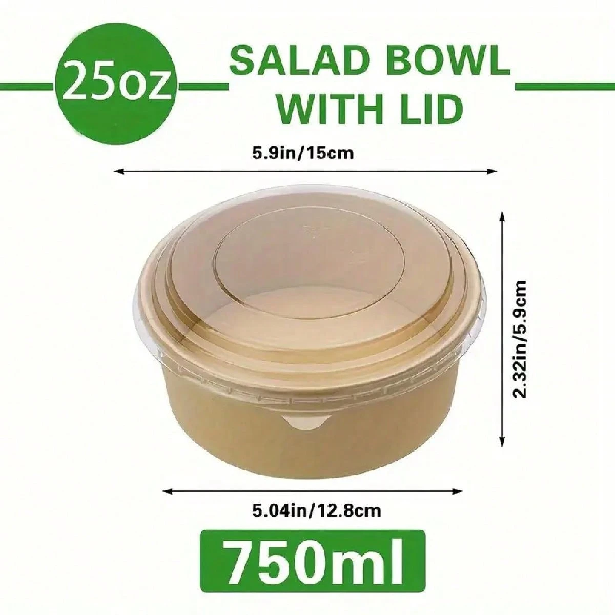 10個セット 25オンス ペーパーボウル 蓋付き、使い捨て食器 熱/冷の食べ物、スープ、サラダに適する、パーティーやイベントに必需品、漏れ防止 ...