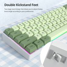 SURMEN Portable 65% Mechanical Gaming Keyboard, 68 Keys Compact Wired Keyboard With Detachable USB Type-C Cable, RGB Backlit, Linear Red Switch American Layout - Matcha - View 6