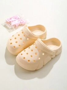 HOEASE 1 Paar Mädchen Mode leichte atmungsaktive Lässig Slip-On Gartenscuhe, weiche elastische EVA Laufsohle, geeignet für Innen- und Außenbereich, ganzjährig