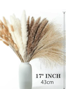 50 pièces/Set de fleurs artificielles réalistes composées de quenouilles et de queues de lapin - Décoration élégante pour la maison, le bureau et les événements, cadeau parfait pour toute occasion