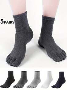 5 Paar Herren Zehentrenner Knöchel-Socken, atmungsaktiv feuchtigkeitsableitend, geeignet für Zuhause und Outdoor Sport