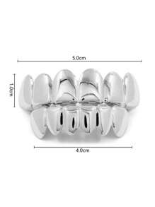 2 件 6 齿光滑镀金嘻哈牙齿矫正器，适合男性和女性 - 多色 - 查看 6
