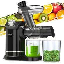 WHALL Cold Press Juicer, Masticating Slow Juicer Vegetable And Fruit, Juicers With Quiet Motor & Reverse Function, Easy To Clean With Brush - Black - View 1