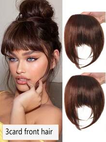 Synthetic Women's Hair Short Straight Bangs Natural Fake Wig Clip In Hairpieces For Black Heat Resistant Fiber