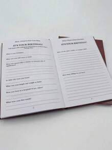 1pc Mom, Dad, I Want To Hear Your Stories: A Mother And Father's Guided Journal To Share Their Lives And Love - Leatherbound Hardcover With Ribbon Bookmark,School Supplies,Back To School