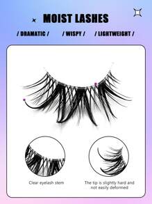 Asiteo 7 Pairs Anime Inspired Wet Look Eyelashes, Transparent Band Natural Wispy Criss-Cross Fairy Lashes, Suitable For Daily Wear & Dates - Criss Cross lashes - View 2