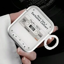 1 件复古盒式设计保护壳兼容 AirPods 1/2/4，简约白色适用于新款 AirPods 3、AirPods Pro 2 无线耳机 - 銀灰色 - 查看 3