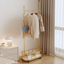 Cream-Colored Standing Clothes Rack, Minimalist High-End Bedroom Hanging Garment Rack, Home Use Coat & Hat Hanger - Multicolor - View 11
