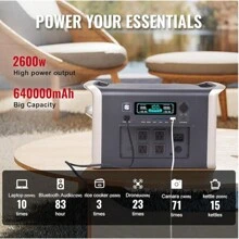 UAPOW AP2000 2400W Portable Power Station | Dual Input (Battery/AC) | 4 USB-C PD Ports | 2000W Fast Charging, Suitable For RV Refrigerators/CPAP Devices | 6.7 Hours Of Battery Life (LiFePO4 Battery) | Ideal For Camping And Hiking