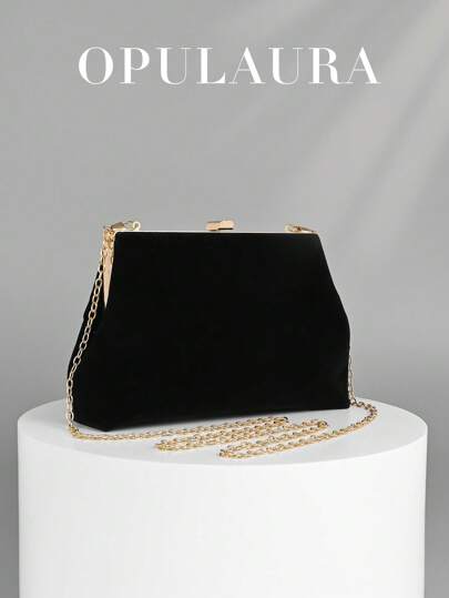 OpulAura Luxury Evening Bag, Elegant And Sophisticated Clutch, Understated Luxury, 1pc Minimalist Flannel Crossbody/Handheld Bag, Designed For Women, Ladies, Party Girls, Brides, Perfect For Parties, Weddings, Galas, Formal Events, Best Gift For Women, Mothers, Teachers, Friends, Bridesmaids