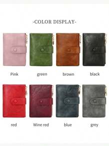 Minimalist Short Women's Wallet Three-Layer Card Holder With Double Zipper Large Capacity ID Card Holder Credit Card Holder Money Bag