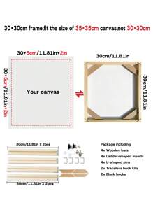 1 件 DIY 木制画框套件，用于帆布画、帆布画框木条、大尺寸画框，用于海报、油画、壁画、照片、客厅、卧室、办公室、茶室、餐厅、学校、浴室等墙壁装饰 - 彩色 - 查看 8