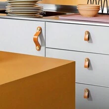 1 tay nắm kéo đồ nội thất bằng đồng thau, dây đeo bằng da giả 12 màu trơn, dùng cho tủ, tủ quần áo, tủ đựng đồ, ngăn kéo và đồ nội thất khác - Nhiều màu - Xem 6
