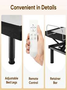 Adjustable Bed Frame Twin Size Power Beds Base,Head & Foot Incline,Remote,Memory Pre-Sets - 白色 - 查看 5