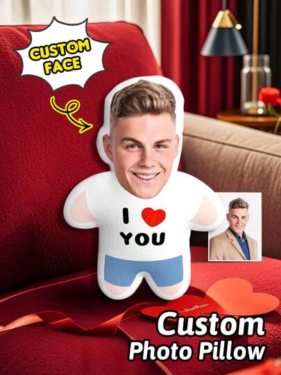 1pc Customized Face Pillow, Personalized Face Pillow, Personalized 3D Pillow, Customized Head Pillow, Customized Picture Cushion, Customized Face Pillow, Personalized Spoof Pillow, Customized Image Cushion, Custom 3D Portrait Pillow Elegant, Simple, Custom, Personalized, Unique, Ideal Gifts For Him,Season Picks, Autumn Home Refresh, Scandinavian Cozy Home