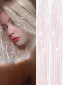 1 pezzo Decorazione per capelli metallica da donna, extension per capelli lucide e glitterate, resistente al calore, fascia per capelli, turbante, fasce per capelli