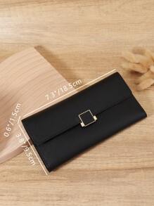 Fold Over Women Fashion Modern Business Slim Portable Versatile Large Capacity Credit Card Zipper ID Card Cash Storage Business Casual Perfect School College Work Business Commute Teachers' Day Back To School Holiday Office Anniversary Lover For Birthday Gift Women White-Collar Workers College Student Bag School Supplies For School Dorm Room & Back To School For Women Wallet Purse Wallet Long Wallet - Black - View 6