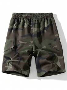 Men's Casual Camo Print Loose Lightweight Bermuda Shorts, Versatile Summer