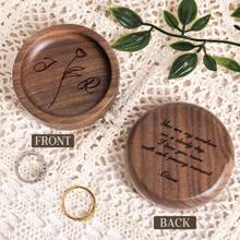 Valentine's Day Gift For Her,Valentines Decorations(For Home), Valentine's Day Decor,Gift For Girlfriend,Gift For Wife,Personalized Wooden Ring Dish, Custom Round Wood Ring Dish, Engagement Ring Holder, Wedding Gift For Couple, Round Jewelry Tray