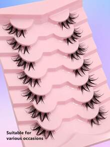 Asiteo 7 Pairs Anime Inspired Wet Look Eyelashes, Transparent Band Natural Wispy Criss-Cross Fairy Lashes, Suitable For Daily Wear & Dates - Criss Cross lashes - View 6