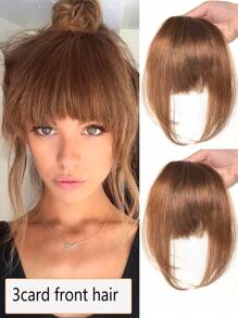 Synthetic Women's Hair Short Straight Bangs Natural Fake Wig Clip In Hairpieces For Black Heat Resistant Fiber