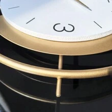 1 pieza Reloj de pared oscilante dorado, de gran tamaño, de metal, con movimiento silencioso, estilo pastoril para decoración de jardín, reloj moderno y creativo para uso en interiores y exteriores, decoración de habitación, decoración de dormitorio, decoración de vuelta al colegio, decoración del hogar