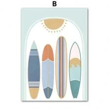 1pc Kids Room Decoration Wall Art Poster Ocean Shark Rainbow Car Surfboard Baby Home Decor Interior Art Mural Prints Wall Painting No Frame