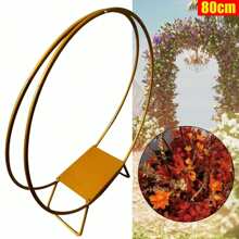 80cm Round Wedding Cake Stand Rack Double Hoop Flower Floral Arch Stand Iron - Gold - View 9