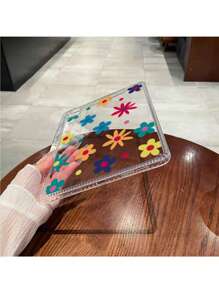Ditsy Floral, Clear Backing Protective Case, Compatible With Ipad 10th Gen 10.9", 2024 Air 6, 2024 Pro 11" And More, With Pencil Slot, Transparent Acrylic Bottom Shell, Anti-Bend And Anti-Drop