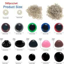 100-560 piezas de ojos de plástico con rosca de colores, caja de accesorios para ojos de muñecos y títeres de animales DIY (color aleatorio) - Multicolor - Ver 8