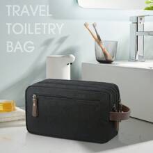 NEWHEY 盥洗包 牛津布男士盥洗包 便携式旅行剃须洗漱包 防水化妆包 旅行收纳包 配件收纳袋 钱包 钱袋 黑色包 旅行必需品 度假必需品 包包 夏季返校 - 黑色 - 查看 8