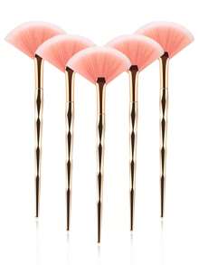 1/3/5/9pcs Soft Fan Brushes For Facial Care - Ideal For Exfoliating Face Masks And Basic Skincare - Includes Makeup Mask Application Brush And Moisturizer Tool,Foundation Brush,Concealer Brush,Blush Brush,Contour Brush,Blush Brush,Bronzer Brush,Powder Brush,Foundation Brush,Blush Brush - Gold - View 9