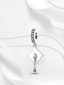 STYFNE 1 pieza Colgante de plata con decoración de birrete de graduación, diploma, girasol y libro de la serie de graduación, adorno hecho a mano, pequeño regalo de todos los días para la novia, mejor amiga - Plateado - Ver 15
